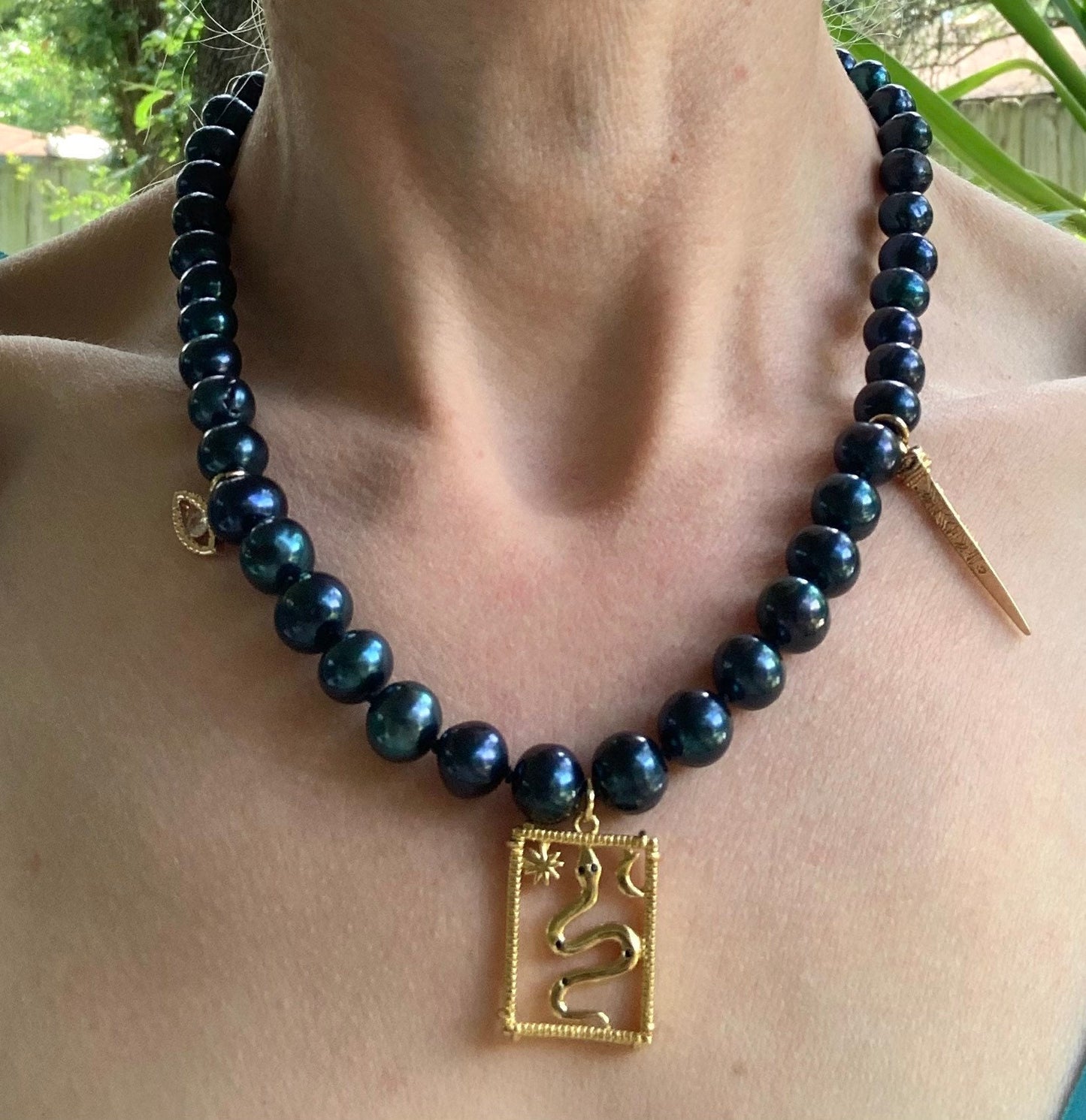 Magical Black Charmed Pearls