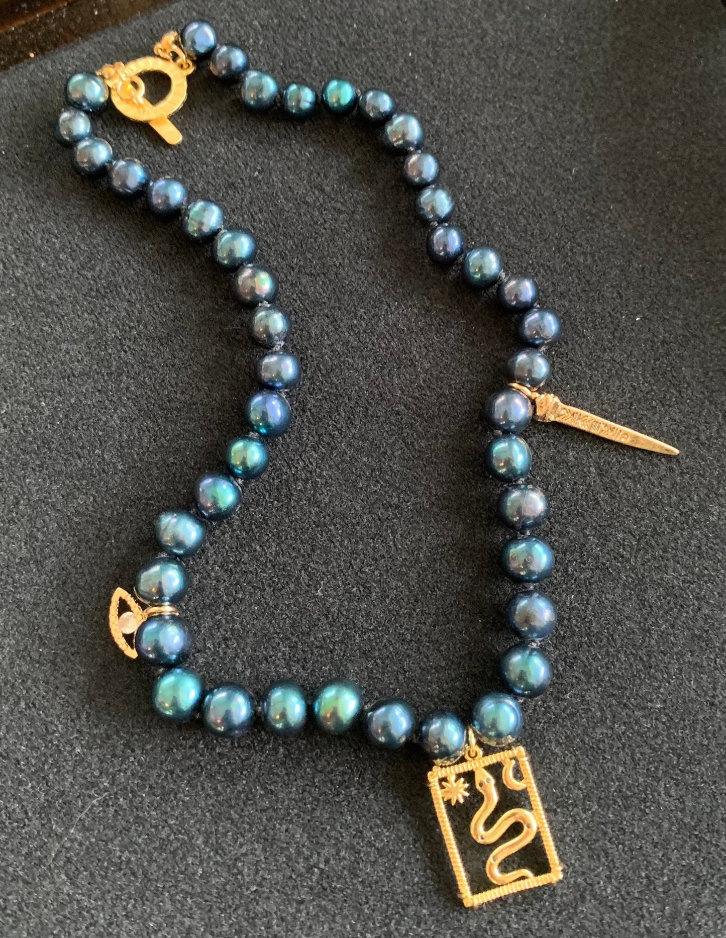 Magical Black Charmed Pearls