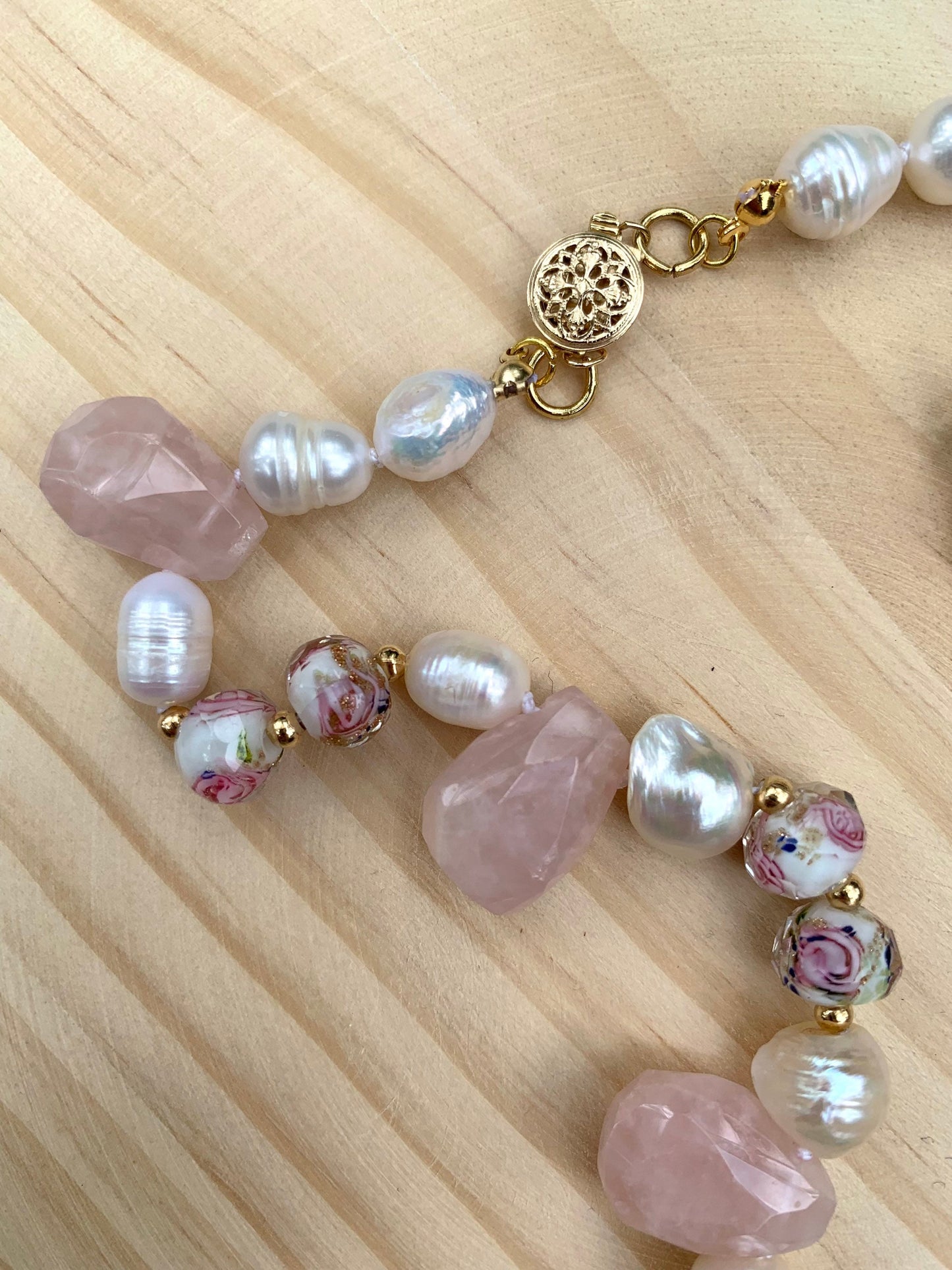 Rose Quartz Pearl Garden