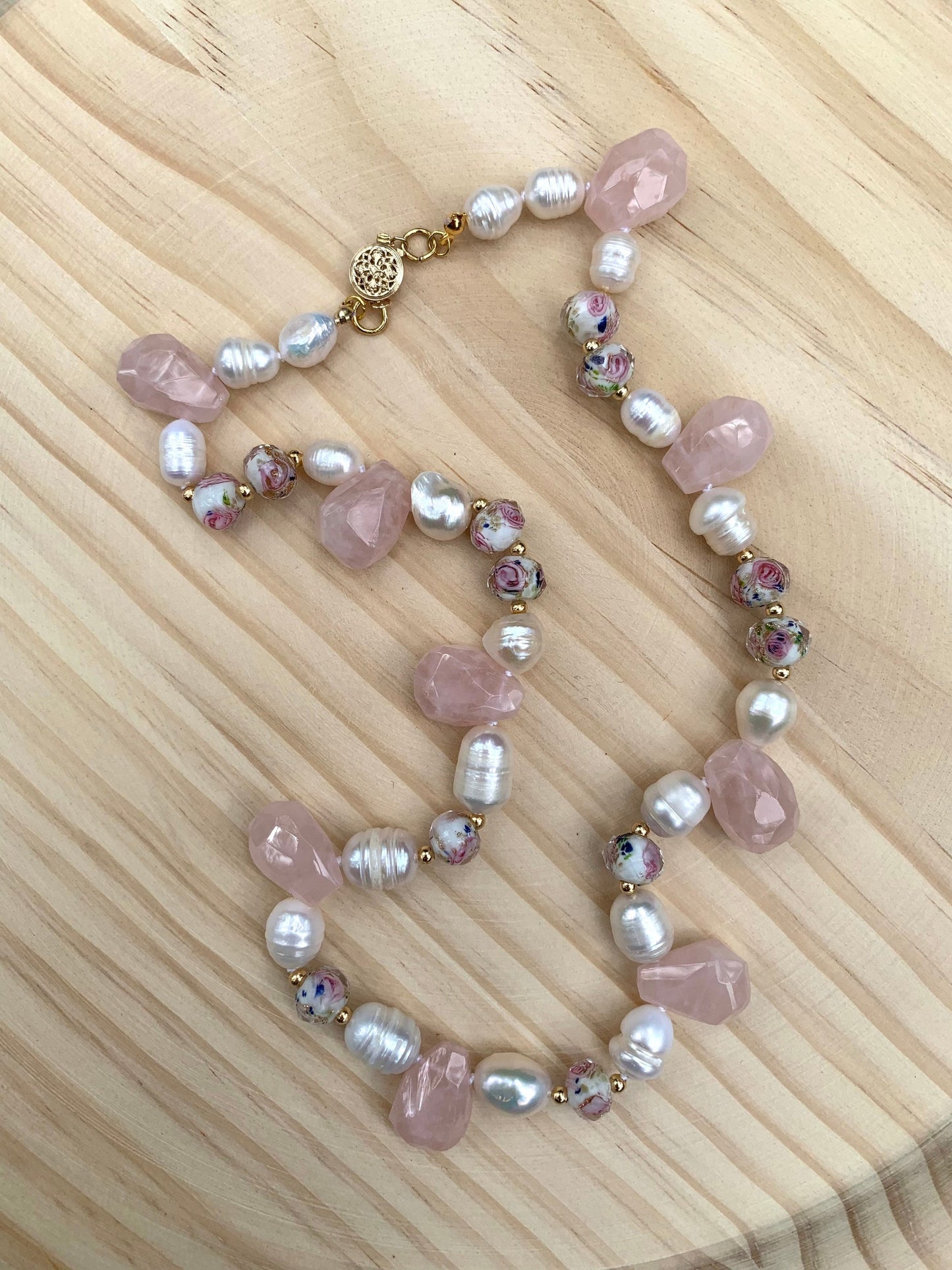 Rose Quartz Pearl Garden