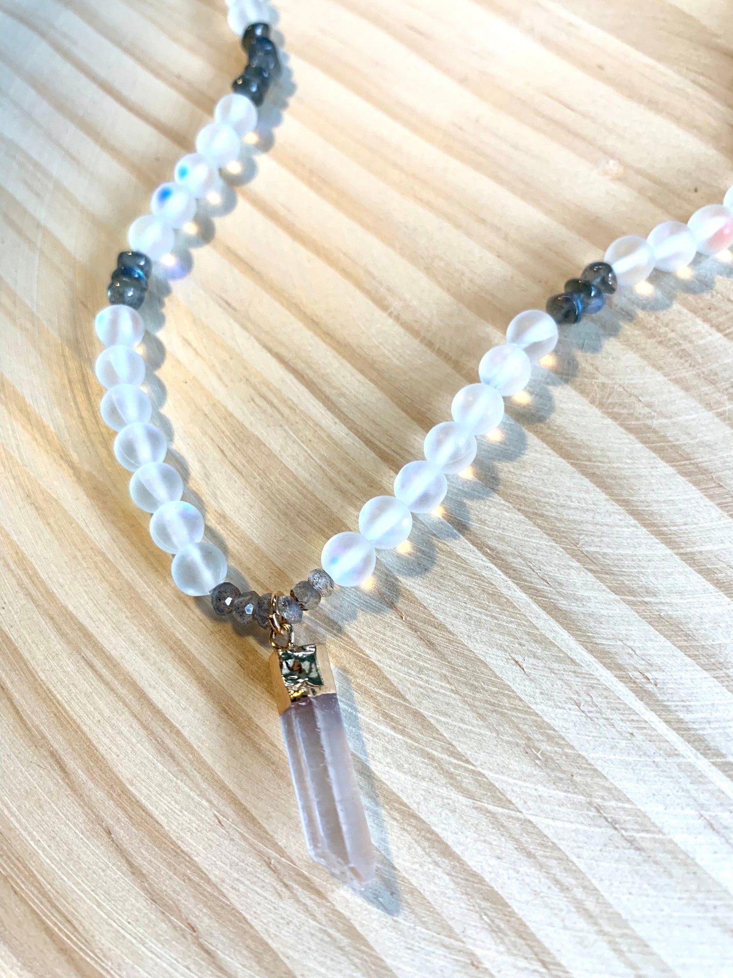 Iridescent and Labradorite Quartz Necklace