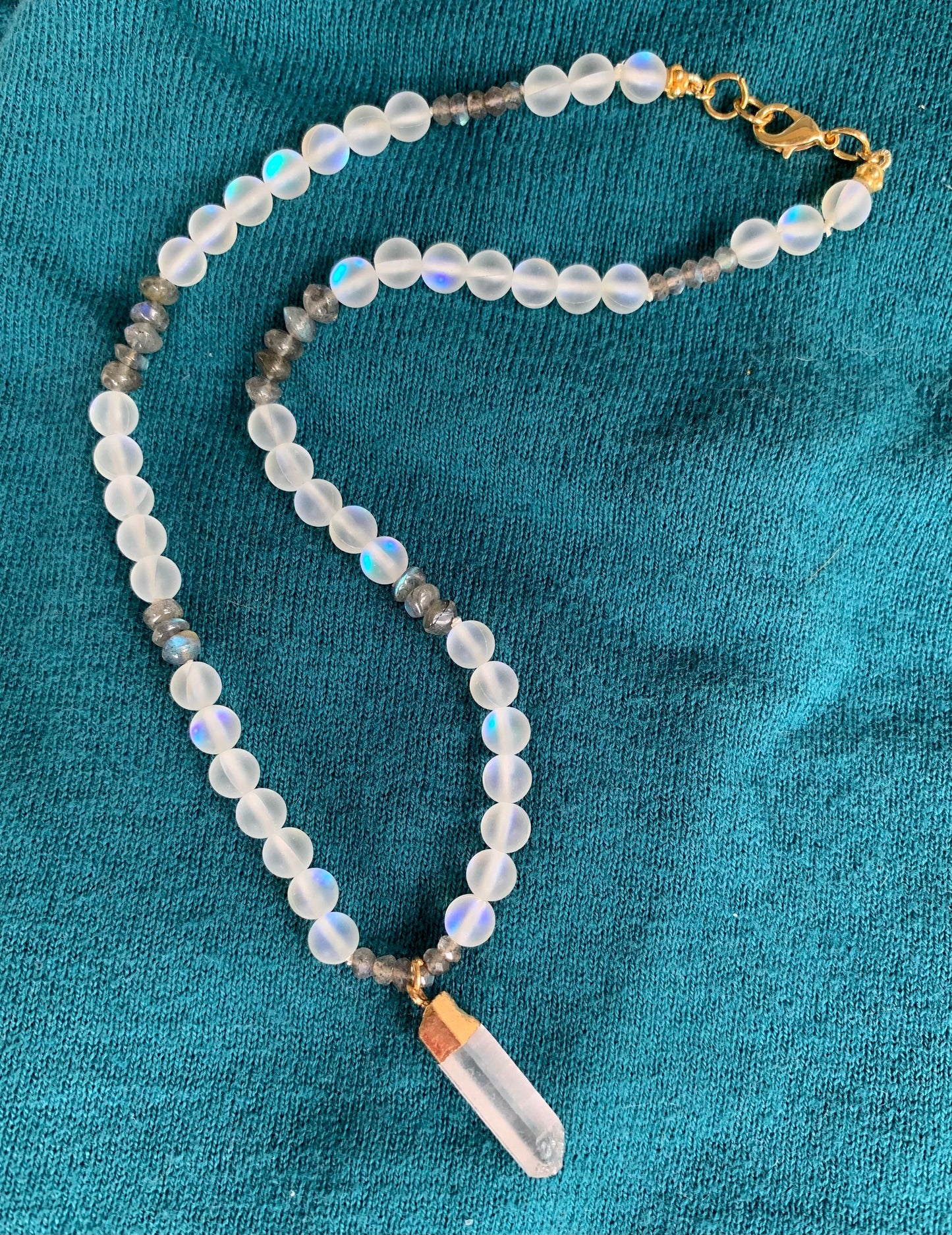Iridescent and Labradorite Quartz Necklace