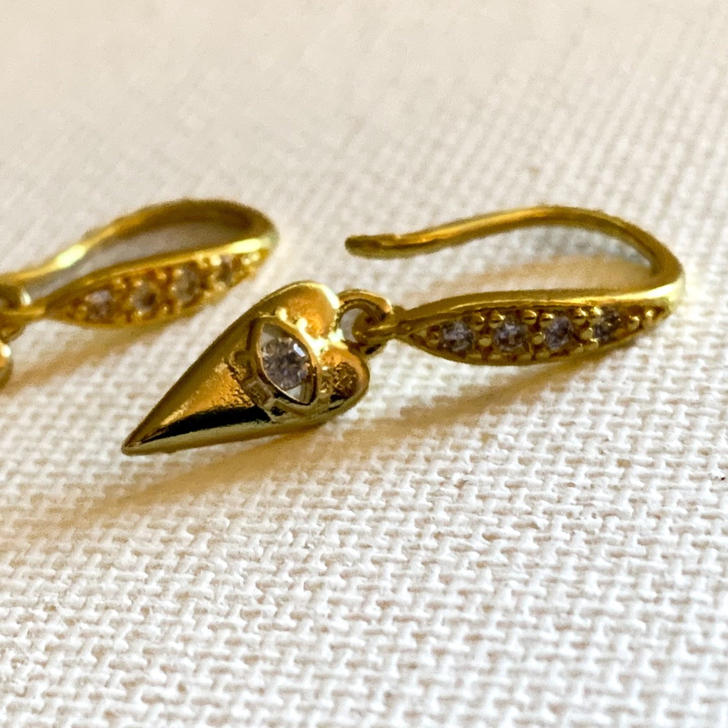 Gold Overlay Evil Eye Cubic Zirconia Delicate & Detailed Earrings