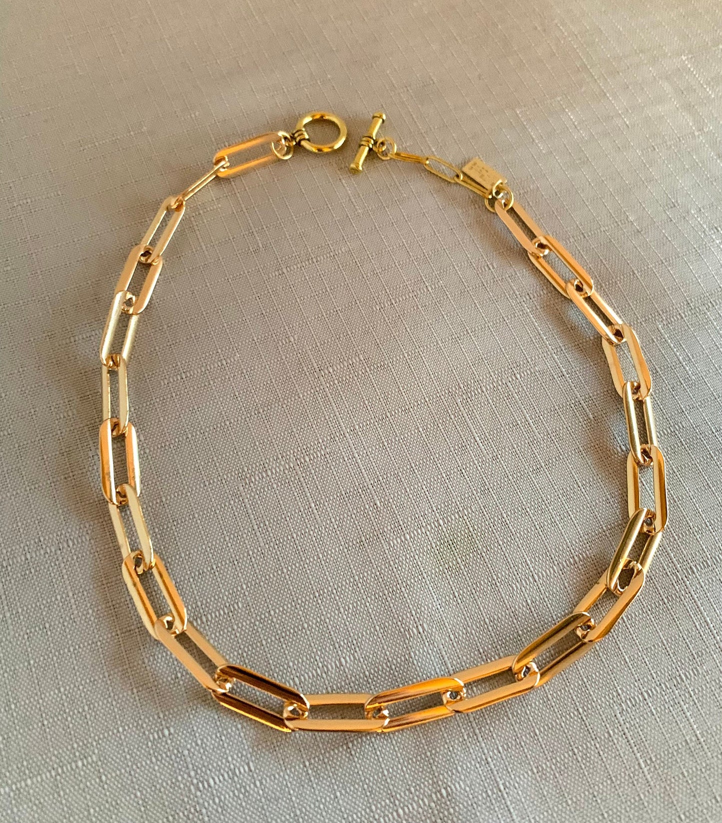 Rectangular Gold Chain Everyday Necklace