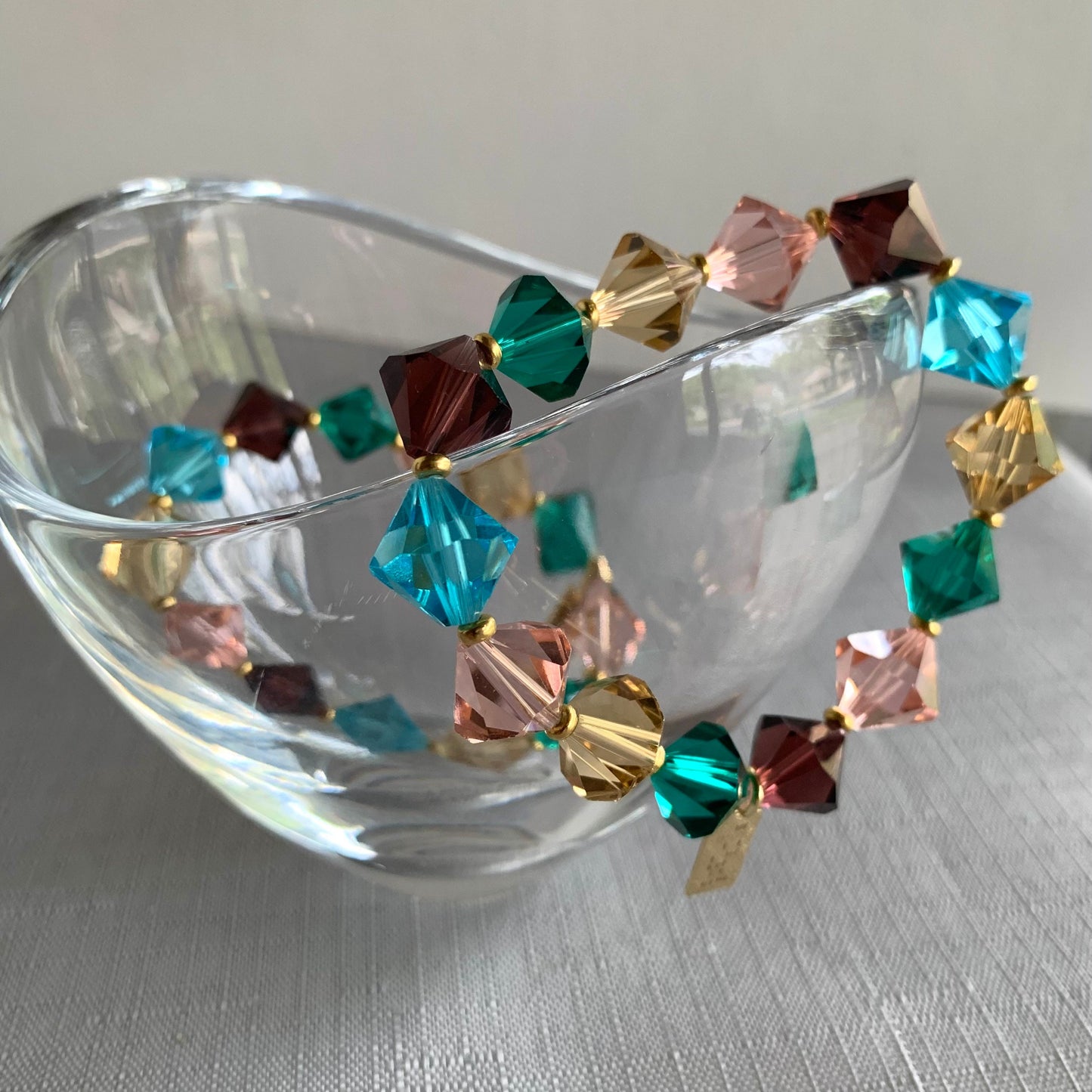 Sparkle Happy Crystal and gold Bracelet
