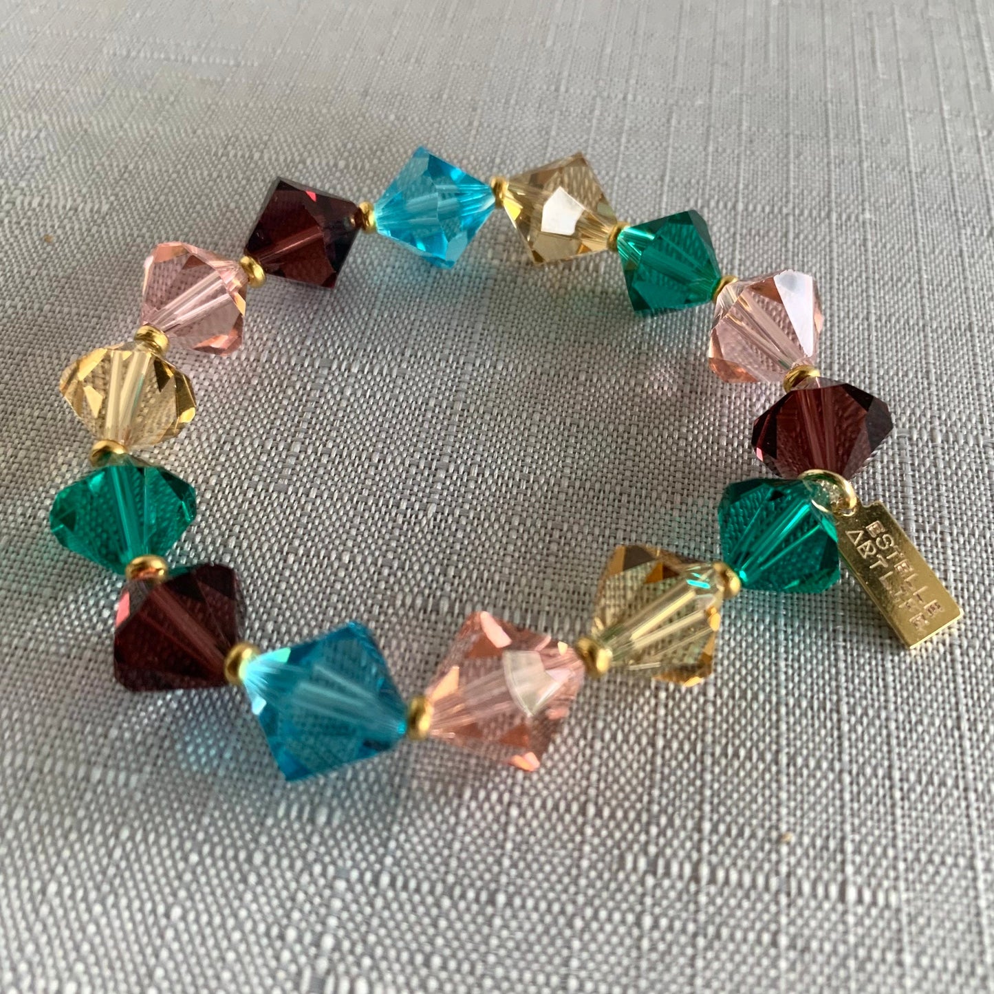 Sparkle Happy Crystal and gold Bracelet